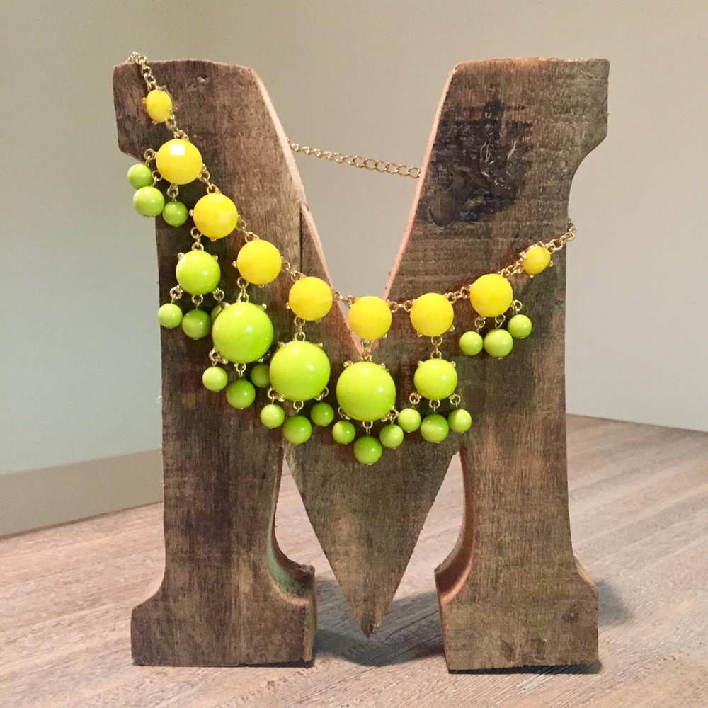 Bright Green and Yellow Bubble Necklace